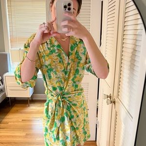 Zara disco green dress. Super easy to wear and very comfortable